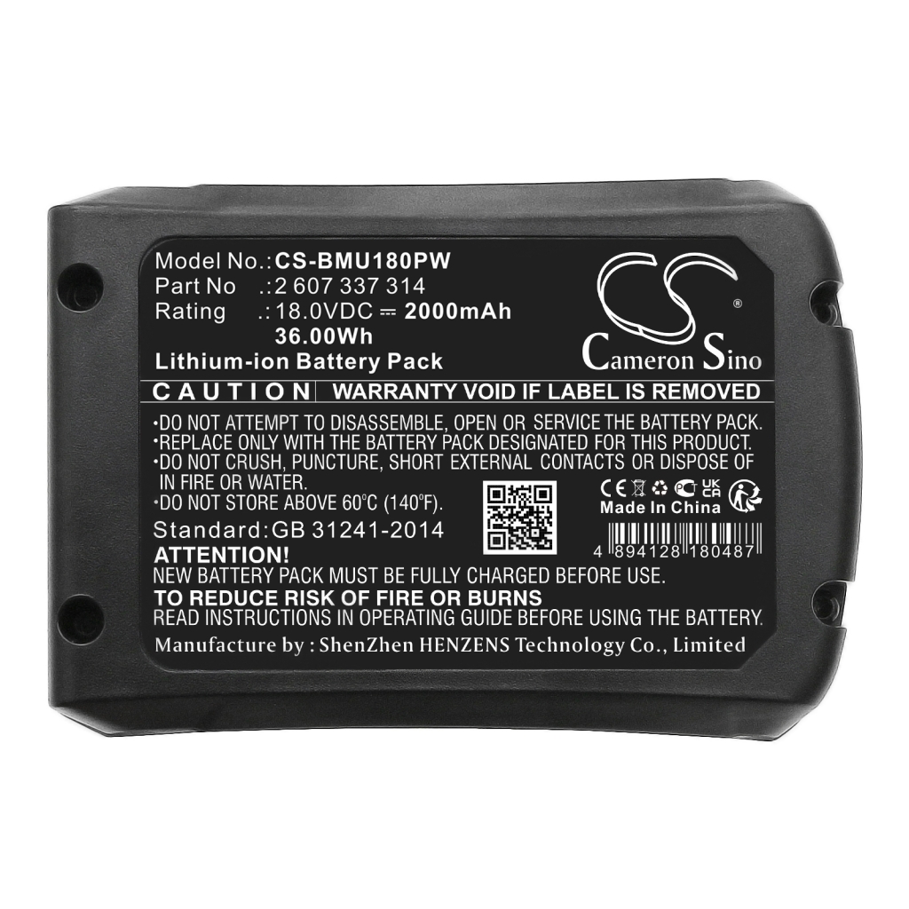 Compatible battery replacement for BOSCH  17004934, R909723, 17007103, 17002207, BHZUB1850...