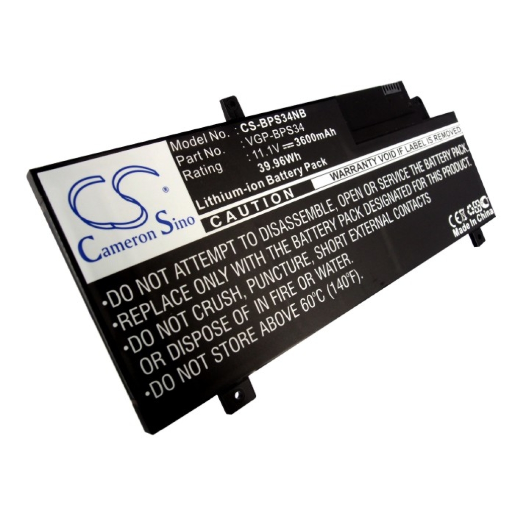 Compatible battery replacement for Sony  VGP-BPL34, VGP-BPS34