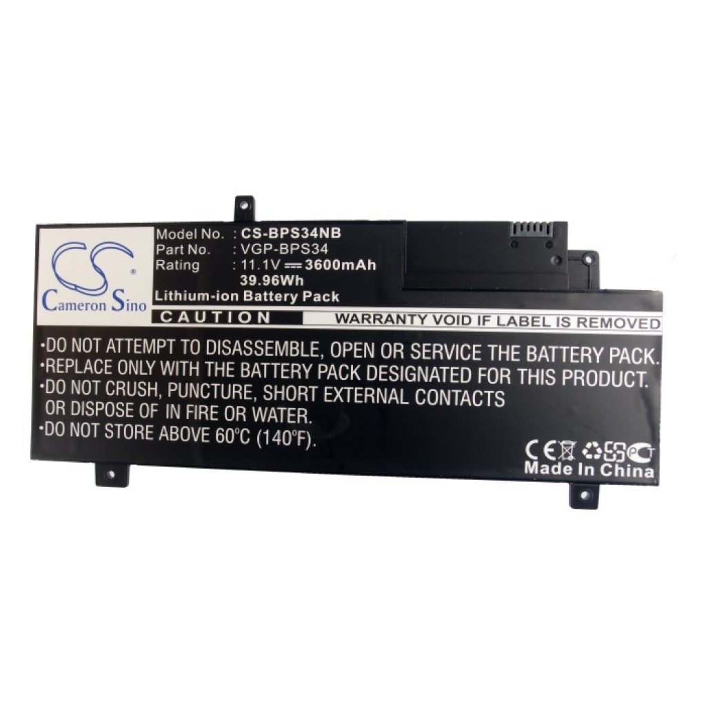 Compatible battery replacement for Sony  VGP-BPS34, VGP-BPL34