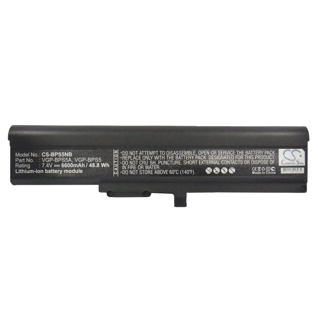 Compatible battery replacement for Sony  VGP-BPS5A, VGP-BPS5