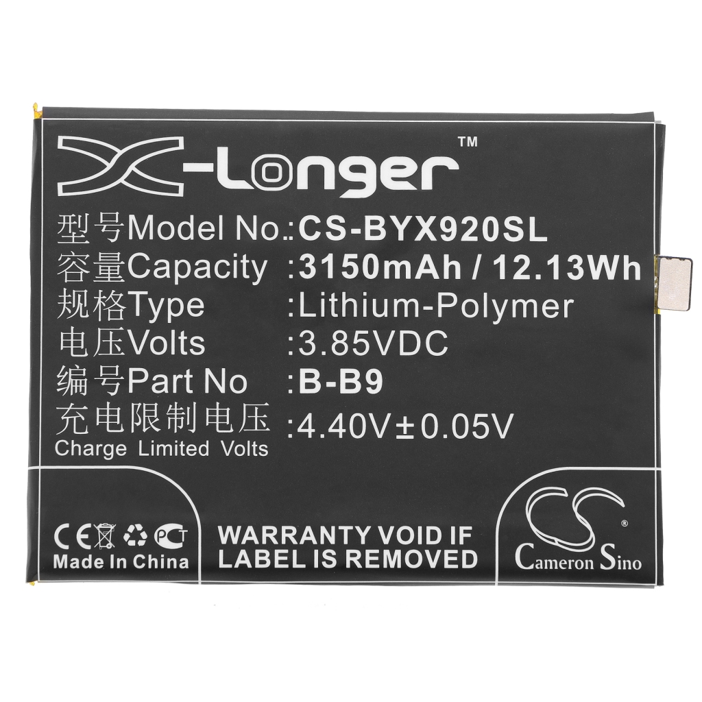 Compatible battery replacement for BBK  B-B9