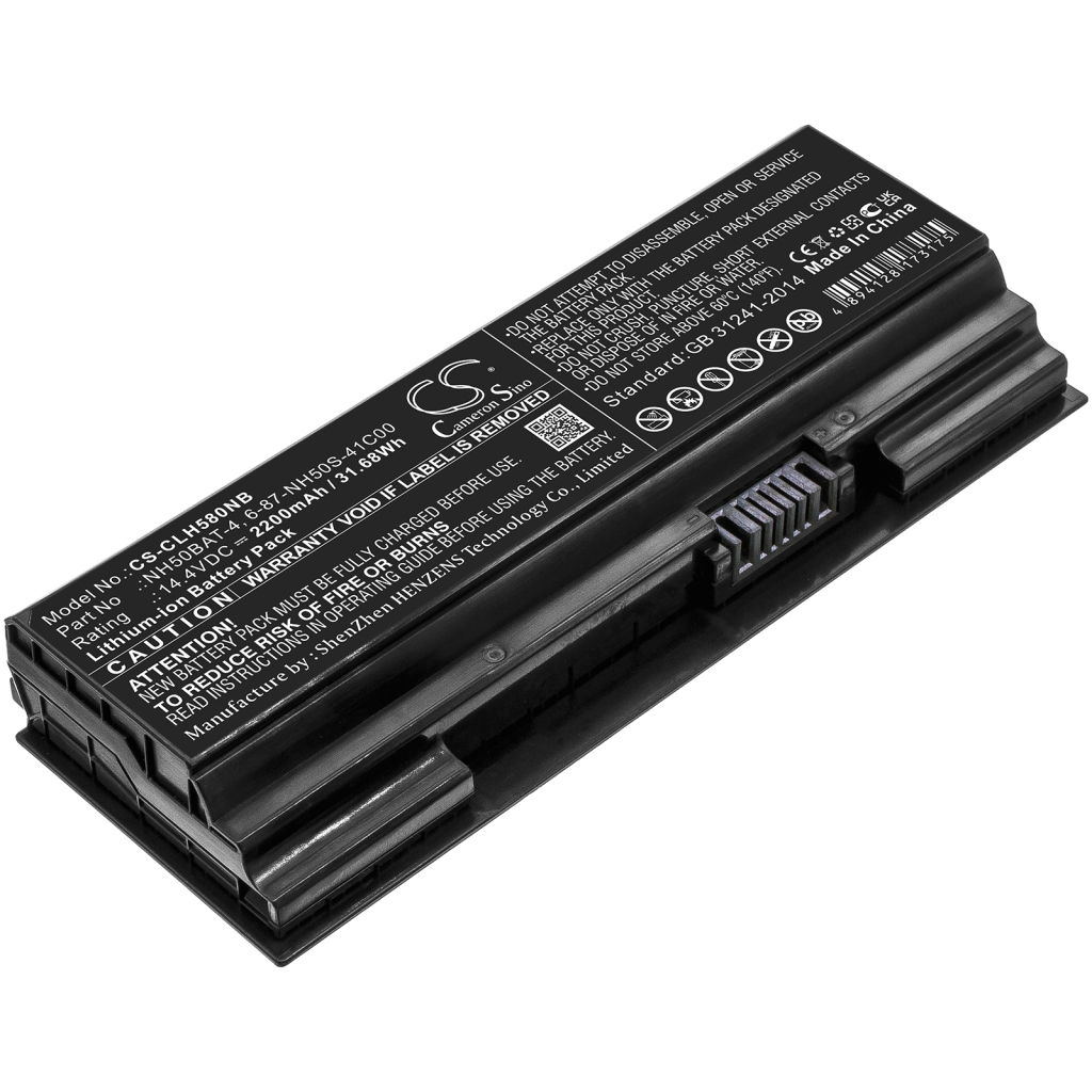 Compatible battery replacement for CLEVO  NH50BAT-4, 6-87-NH50S-41C00