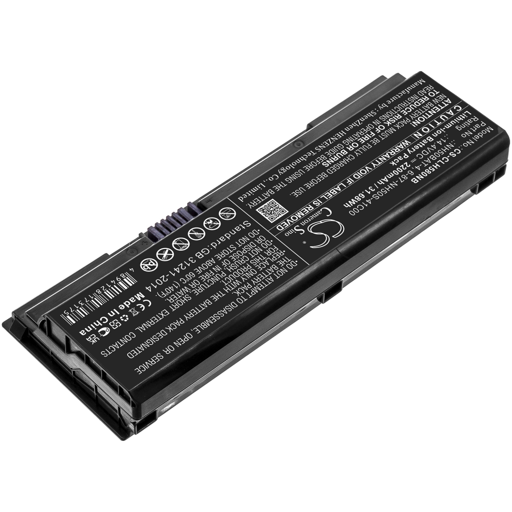 Compatible battery replacement for CLEVO  NH50BAT-4, 6-87-NH50S-41C00