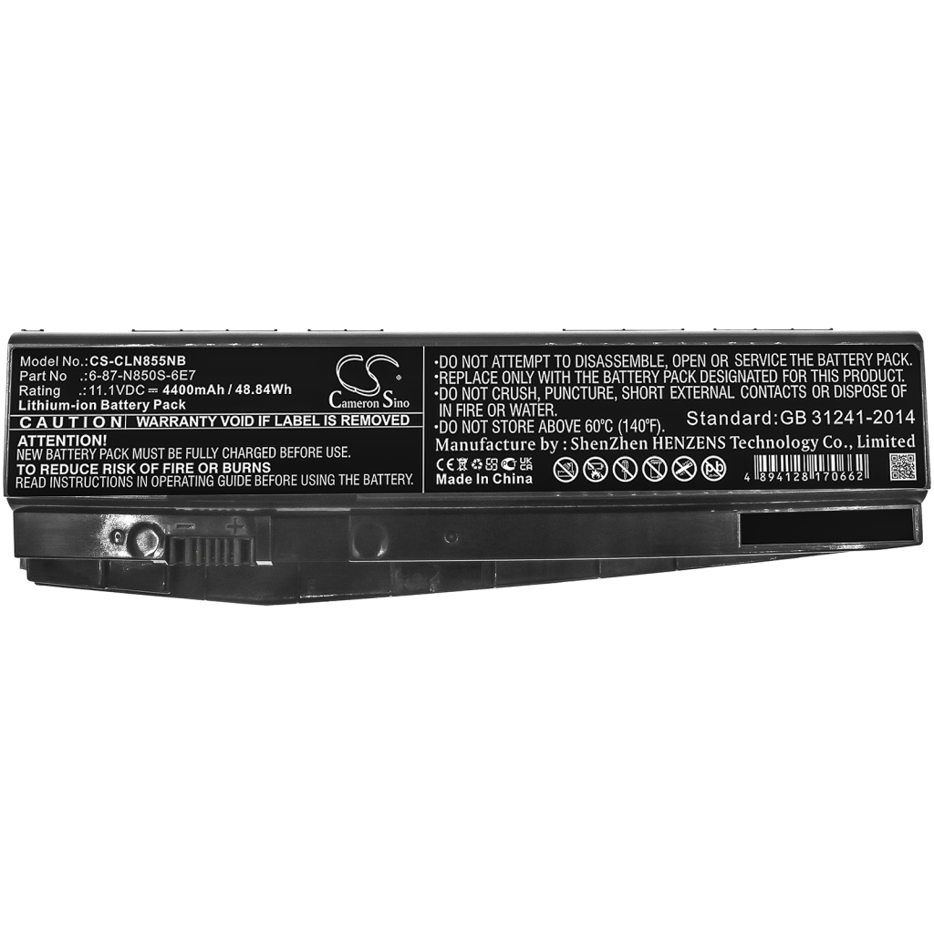 Compatible battery replacement for Sager  6-87-N850S-6U71, 6-87-N850S-6U7, 6-87-N850S-6E71, 6-87-N850S-6E7, N850BAT-6...