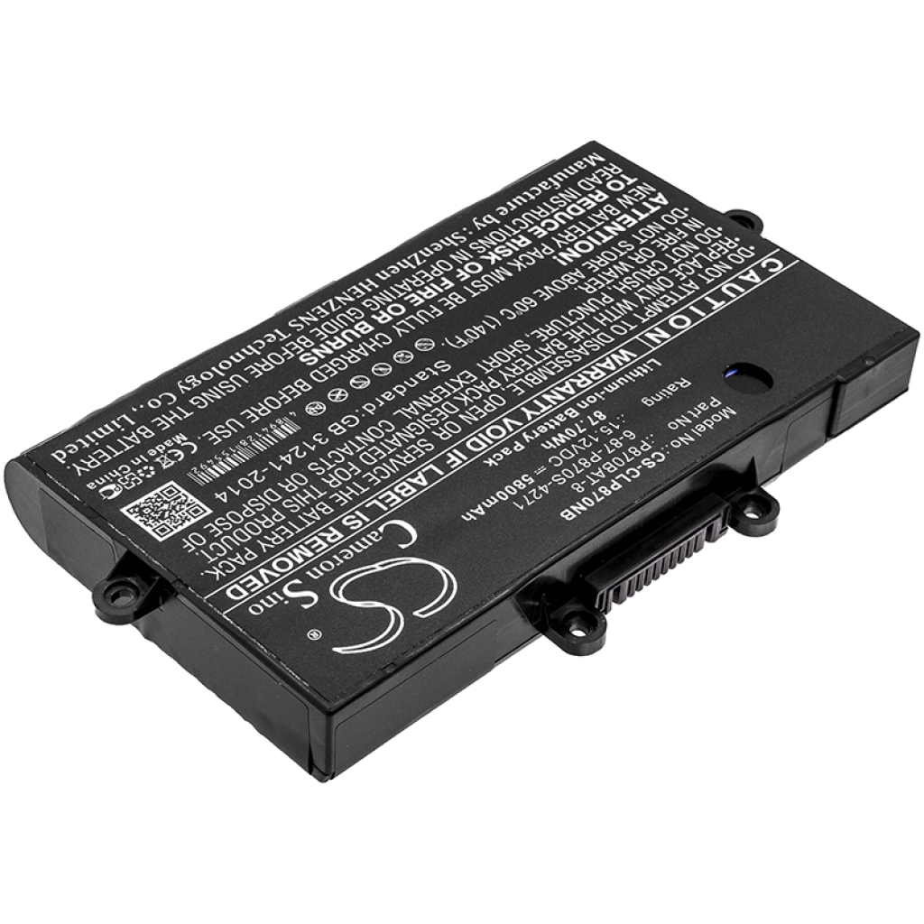 Compatible battery replacement for CLEVO  P870BAT-8, 6-87-P870S-4273A, 6-87-P870S-4273, 6-87-P870S-4272, 6-87-P870S-4271