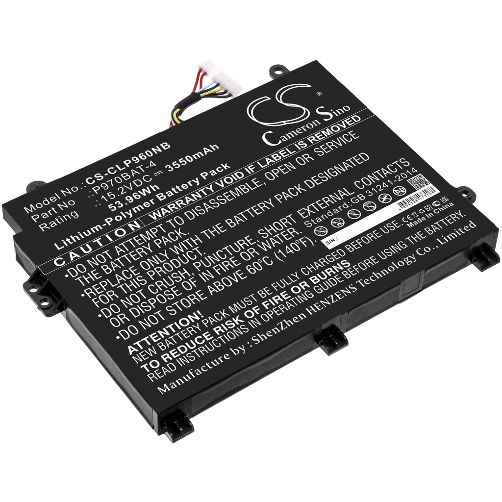 Compatible battery replacement for Sager  P970BAT-4