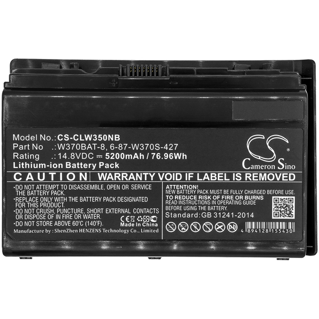 Compatible battery replacement for CLEVO  6-87-W37ES-427, 6-87-W370S-4271, W370BAT-8, 6-87-W370S-427, W370BAT-3...