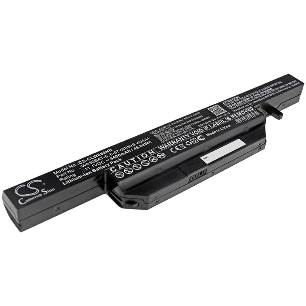 Compatible battery replacement for CLEVO  W650BAT-6, 6-87-W650S-4D4A5, 6-87-W650S-4E72, 6-87-W650S-4D4A3, 6-87-W650S-4E7...