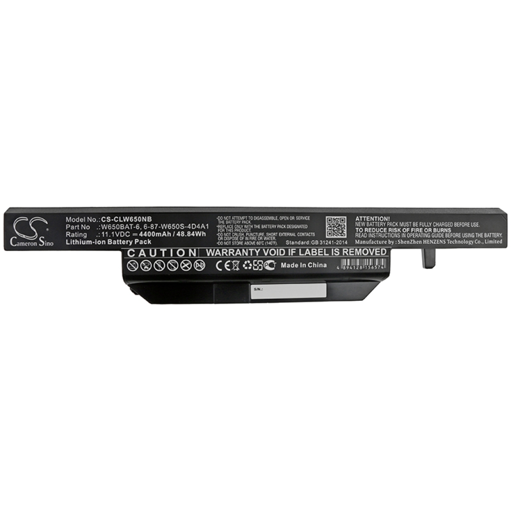 Compatible battery replacement for CLEVO  6-87-W650S-4D4A2, 6-87-W650S-4E42, 6-87-W650S-4D4A1, 6-87-W650S-4D7A2, 6-87-W650-4E42...