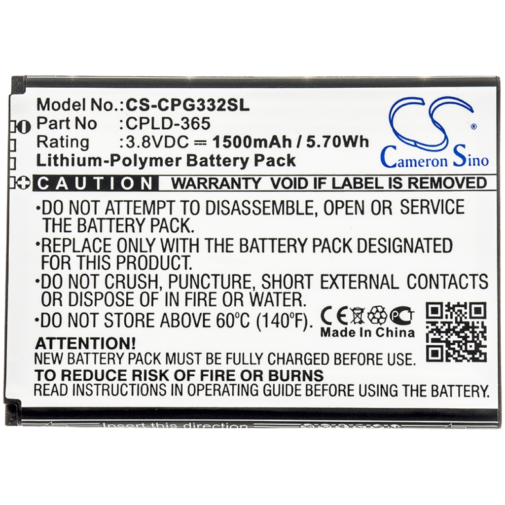 Compatible battery replacement for T-Mobile  CPLD-365