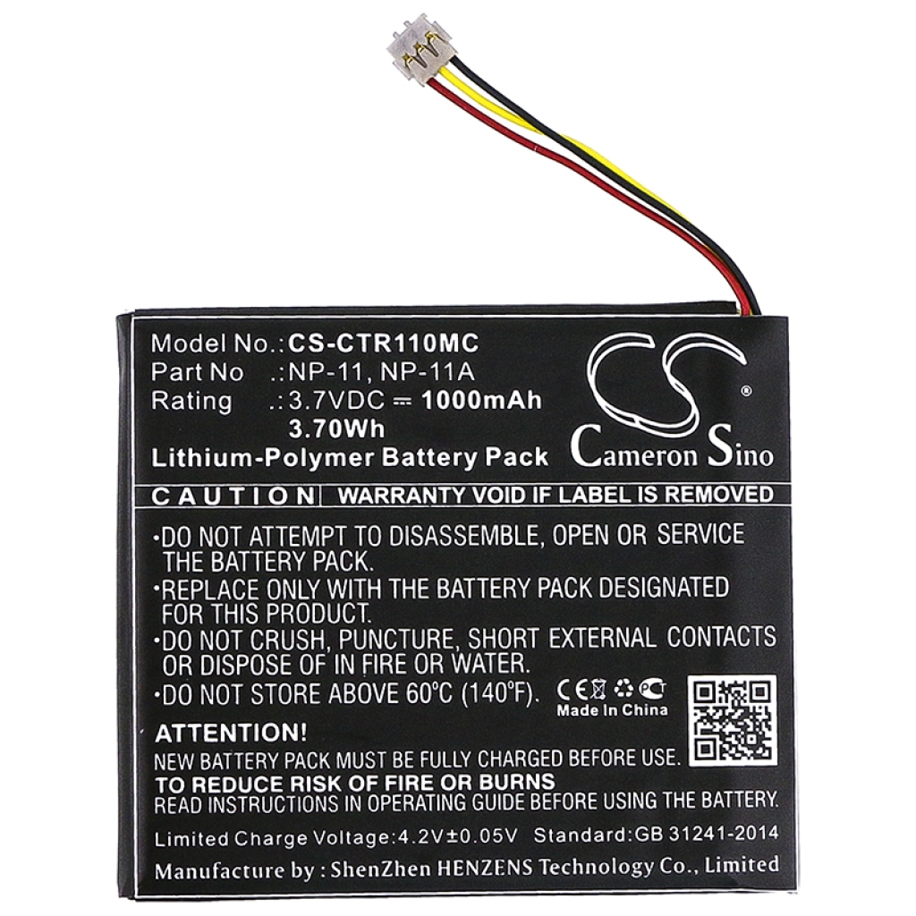 Compatible battery replacement for CASIO  NP-11A, NP-11, LIS1639CSPC