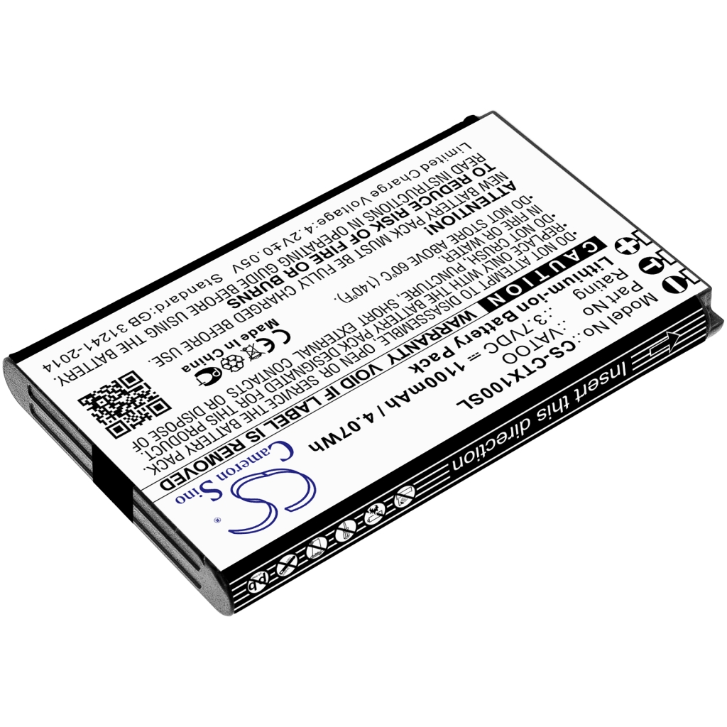 Compatible battery replacement for Contacta  XU100596-17005A, VATOO