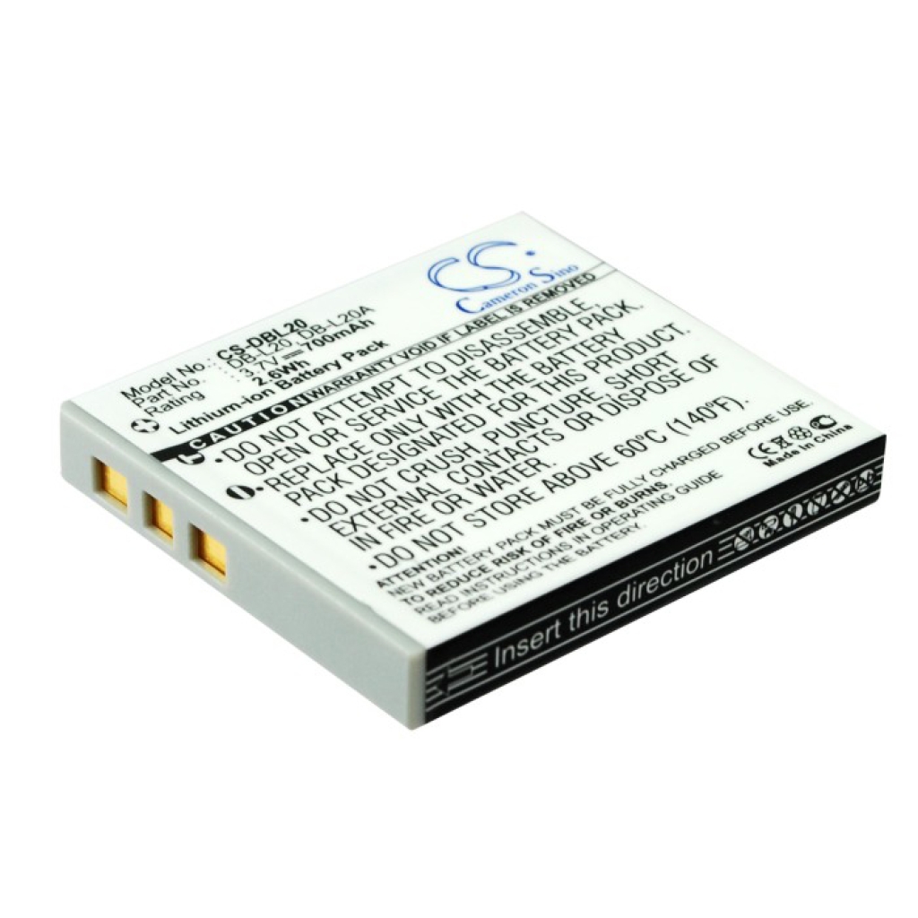 Compatible battery replacement for Sanyo  DB-L20A, DB-L20