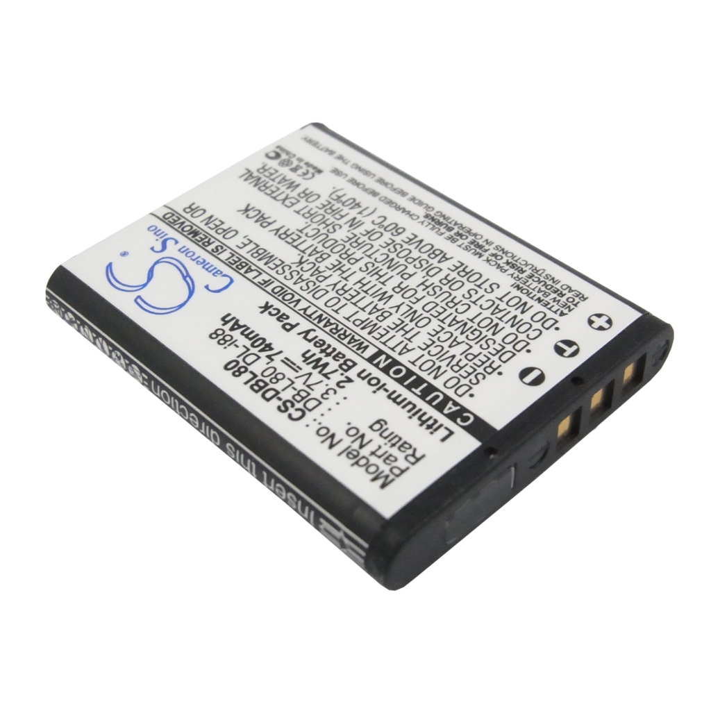 Compatible battery replacement for Sanyo  PX1686, DB-L80AU, PX1686U-1BRS, DB-L80, PX1686U...