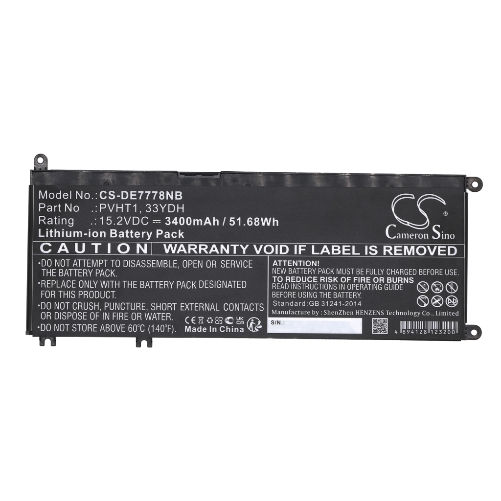 Notebook battery DELL CS-DE7778NB