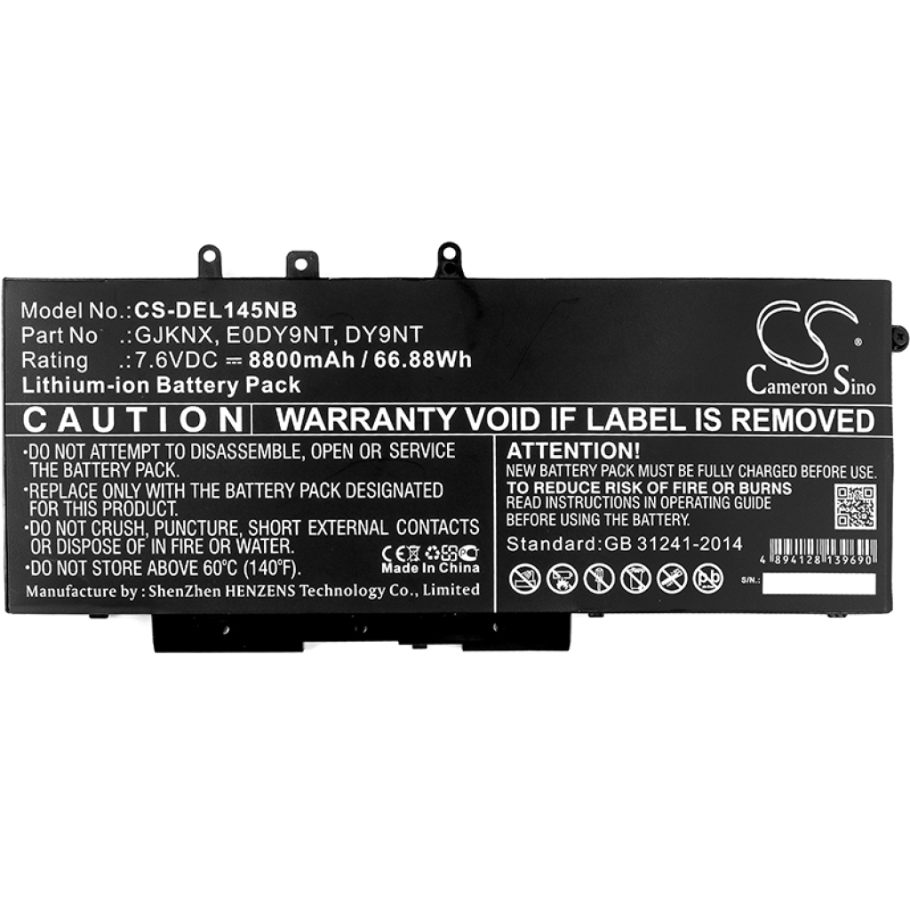 Compatible battery replacement for DELL  GJKNX, 4YFVG, GD1JP, 03VC9Y, FPT1C...