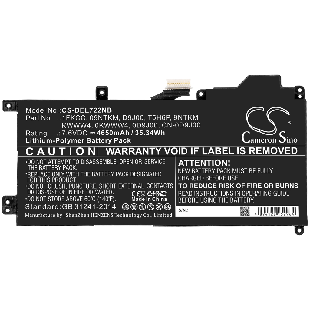 Notebook battery DELL CS-DEL722NB