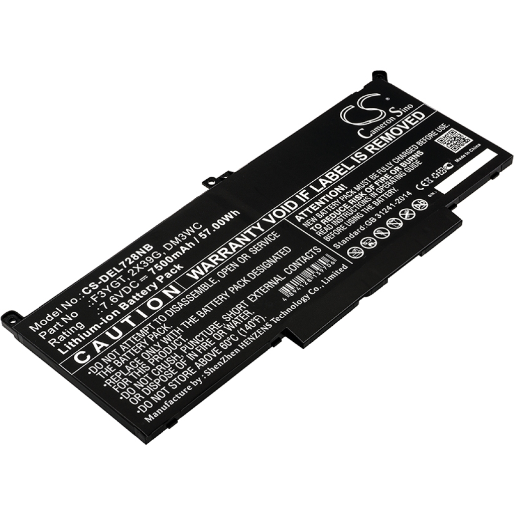 Compatible battery replacement for DELL  F3YGT, 0F3YGT, DM3WC, 0DM3WC, 453-BBCF...