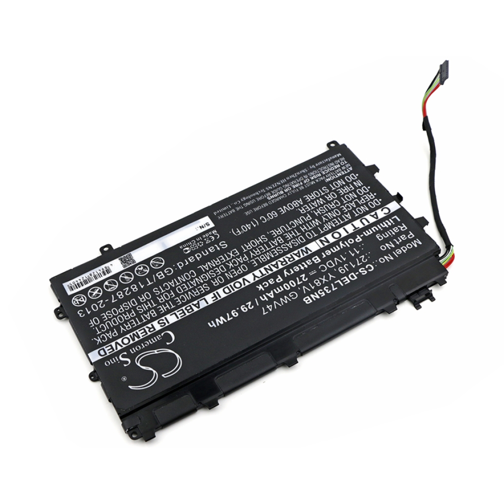 Compatible battery replacement for DELL  GWV47, 0271J9, 3WKT0, 271J9, YX81V...