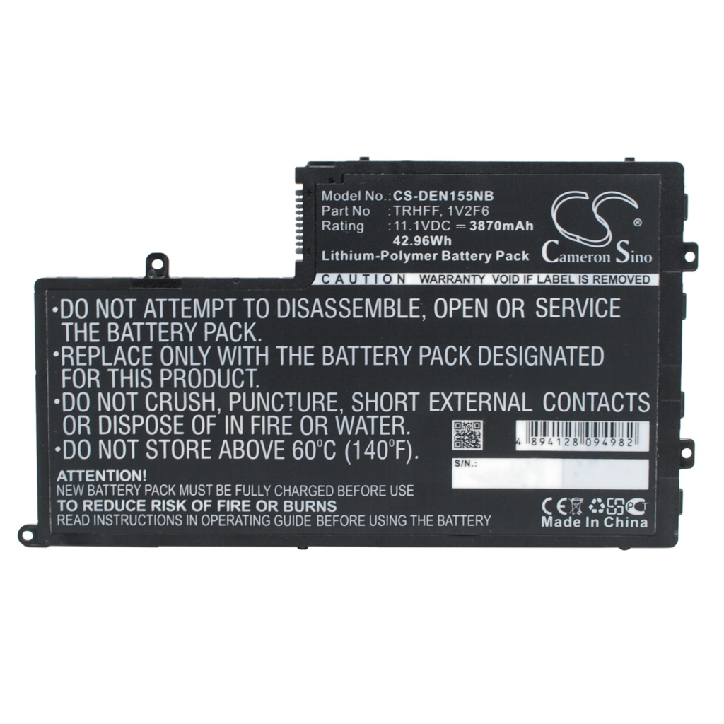 Compatible battery replacement for DELL  58DP4, 01V2F, P39F, 1V2F6, DL011307-PRR13G01...