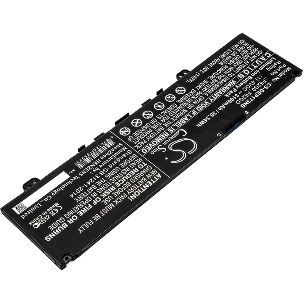 Compatible battery replacement for DELL  P87G001, 39DY5, P83G001, 0RPJC3, P83G...