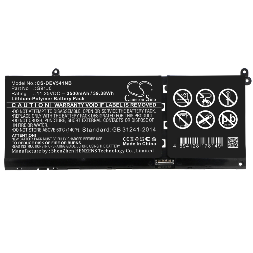 Compatible battery replacement for DELL  G91J0