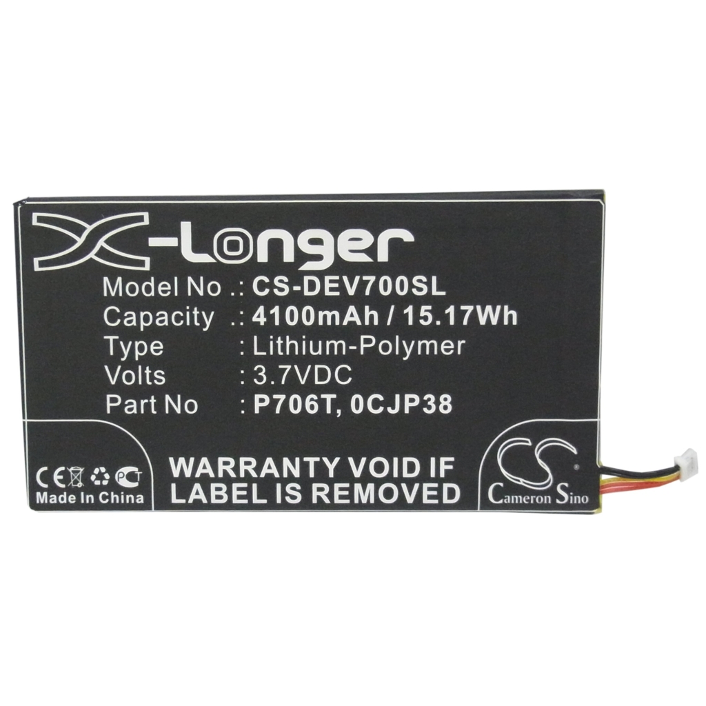 Compatible battery replacement for DELL  P706T, 0YMXOW, 0DHM0J, 0CJP38