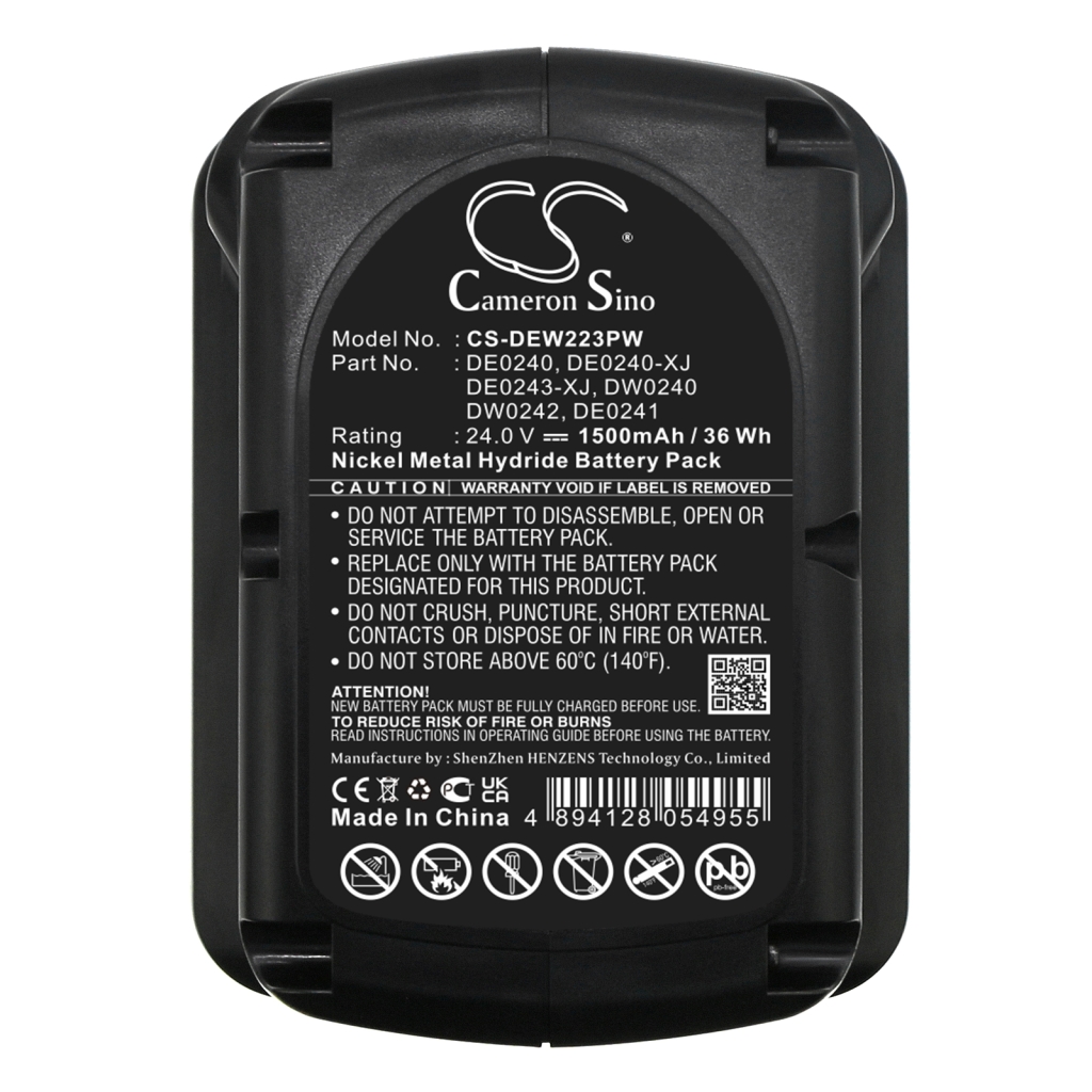 Compatible battery replacement for DeWalt  DE0243, DE0241, DW0242, DE0240-XJ, DW0240...