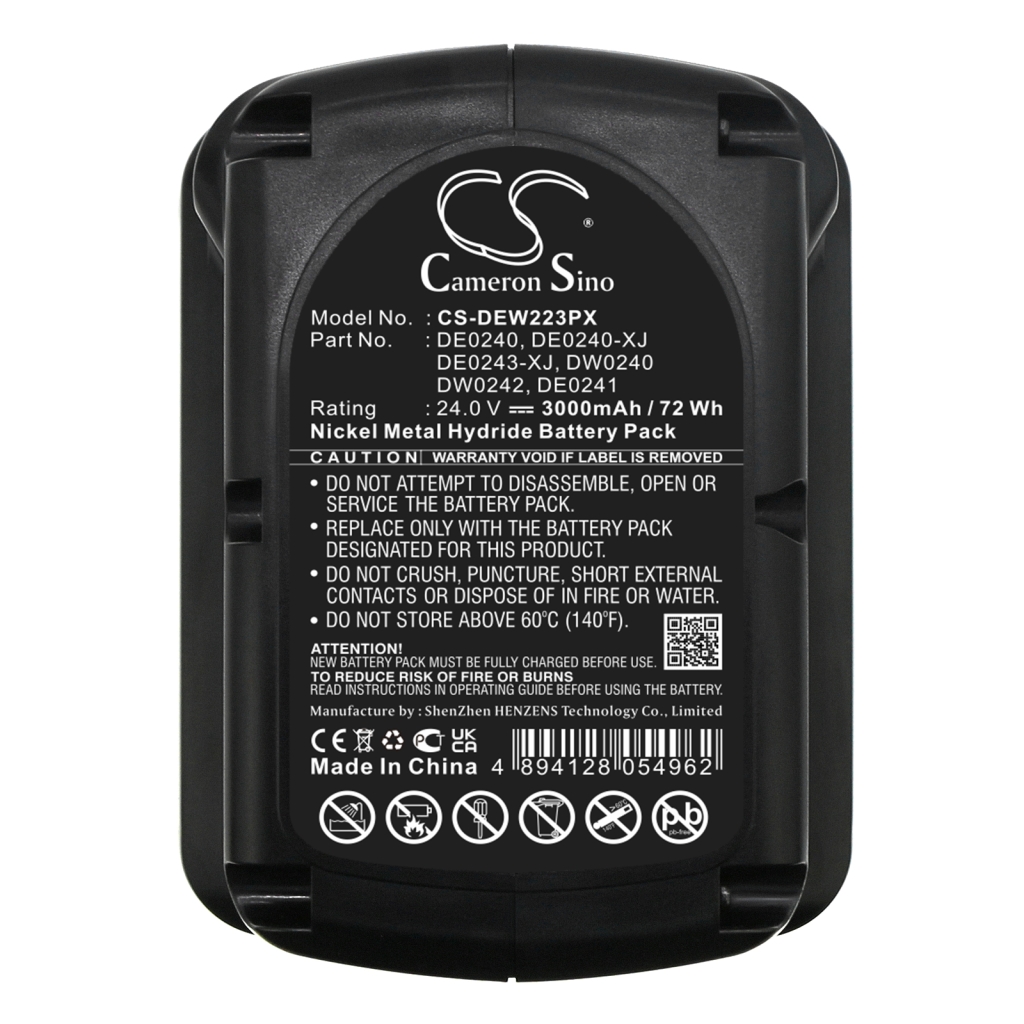 Compatible battery replacement for DeWalt  DE0243, DE0241, DW0242, DE0240-XJ, DW0240...