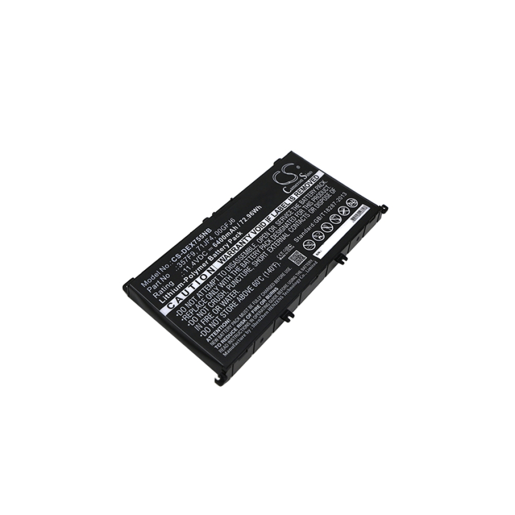 Compatible battery replacement for DELL  P57F003, 00GFJ6, P57F002, 71JF4, P65F001...