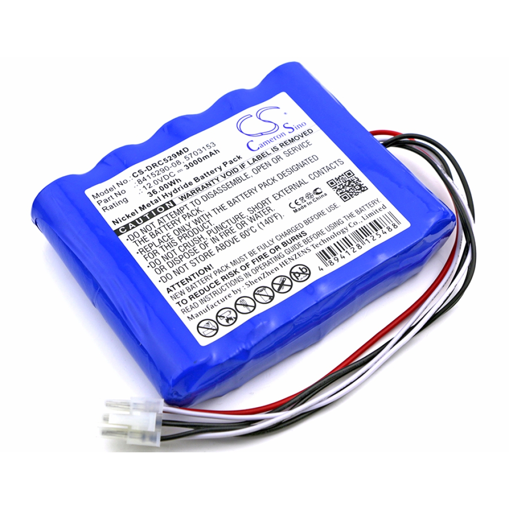 Compatible battery replacement for Drager  5703153, 02271, OM11759, 8415290-08, 5703153-05