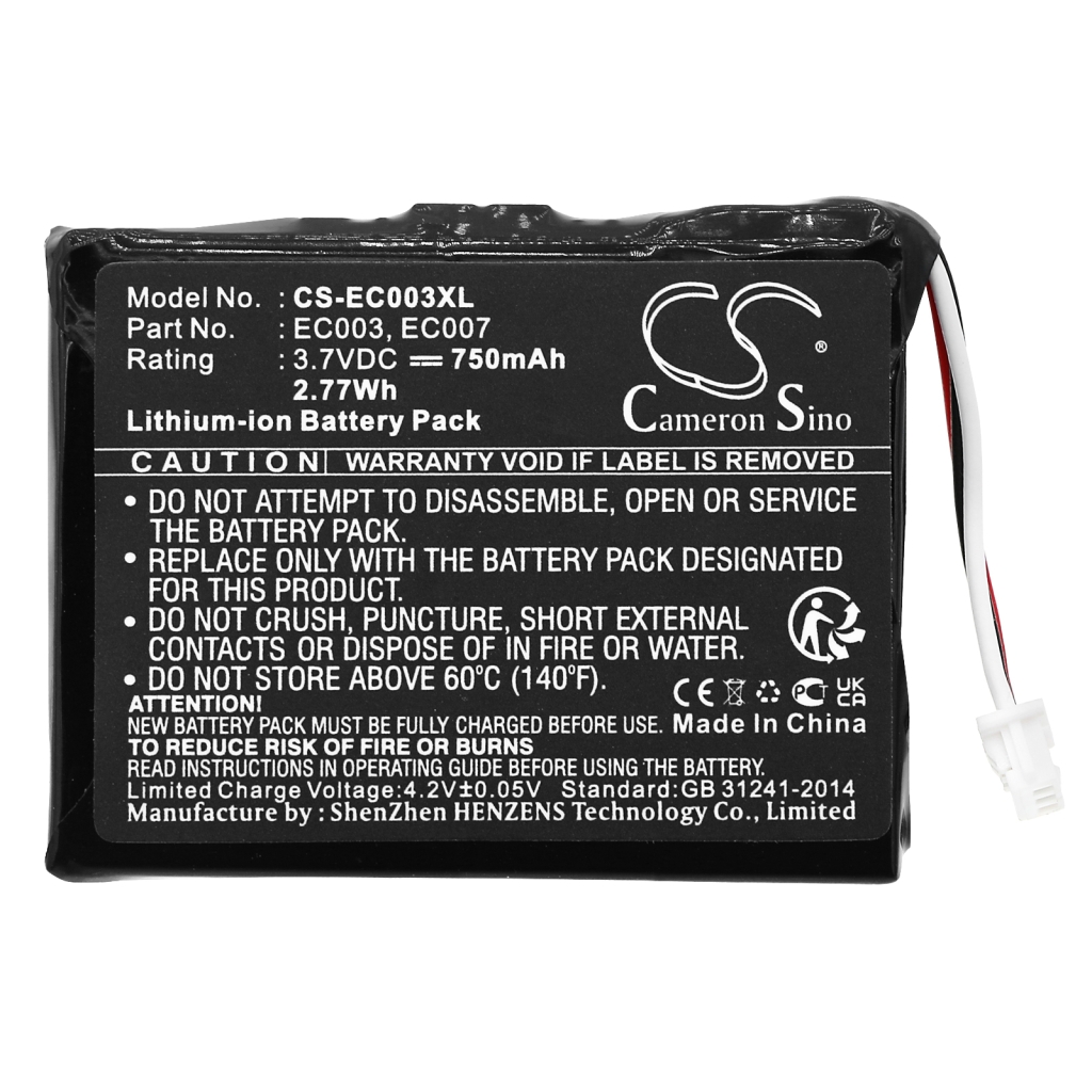 Compatible battery replacement for Apple  EC007, EC003