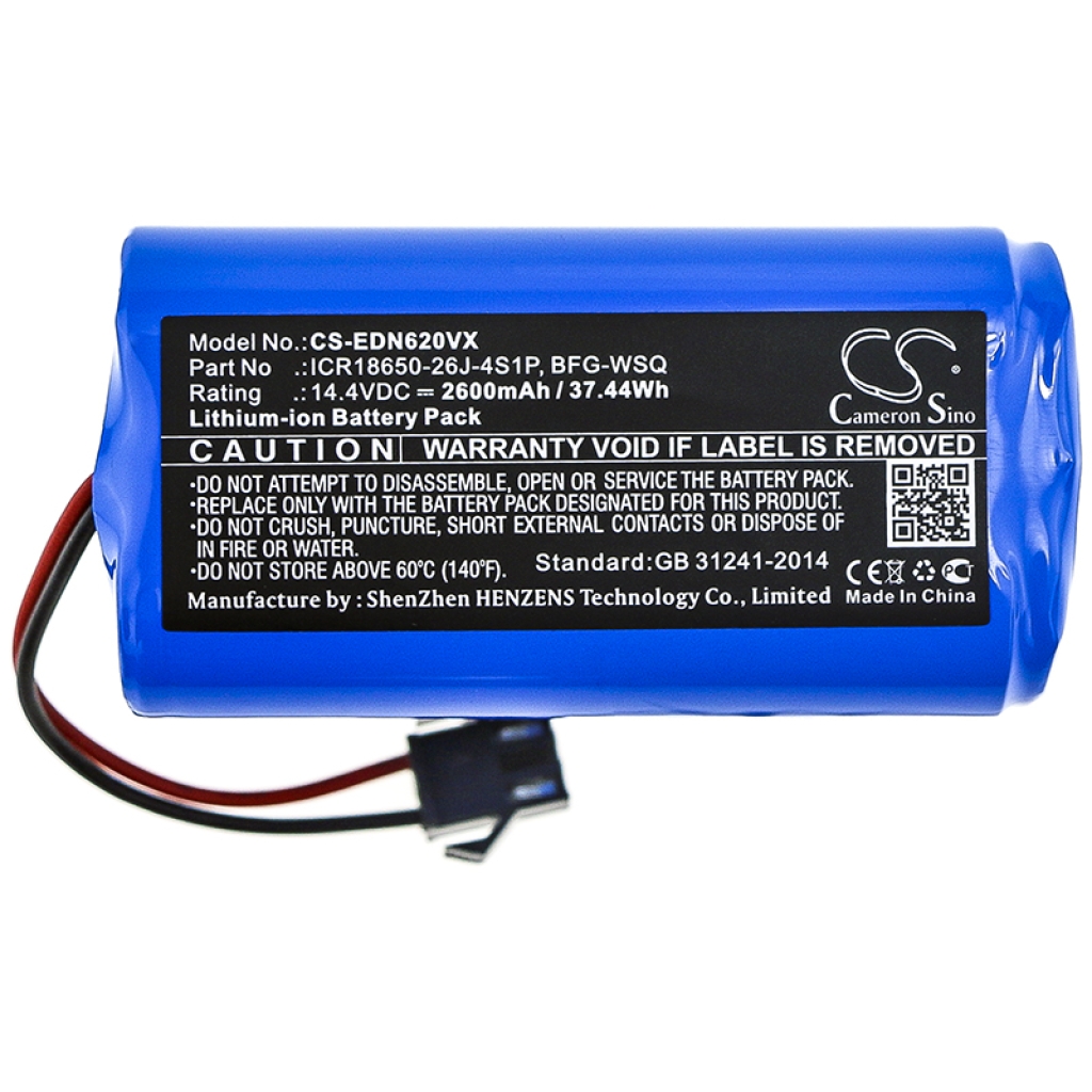 Compatible battery replacement for Ecovacs  ICR18650-26J-4S1P, CMICR18650F8M7-4S1P, UR18650ZY-4S1P-AAM, C0914E1, TW4-11...