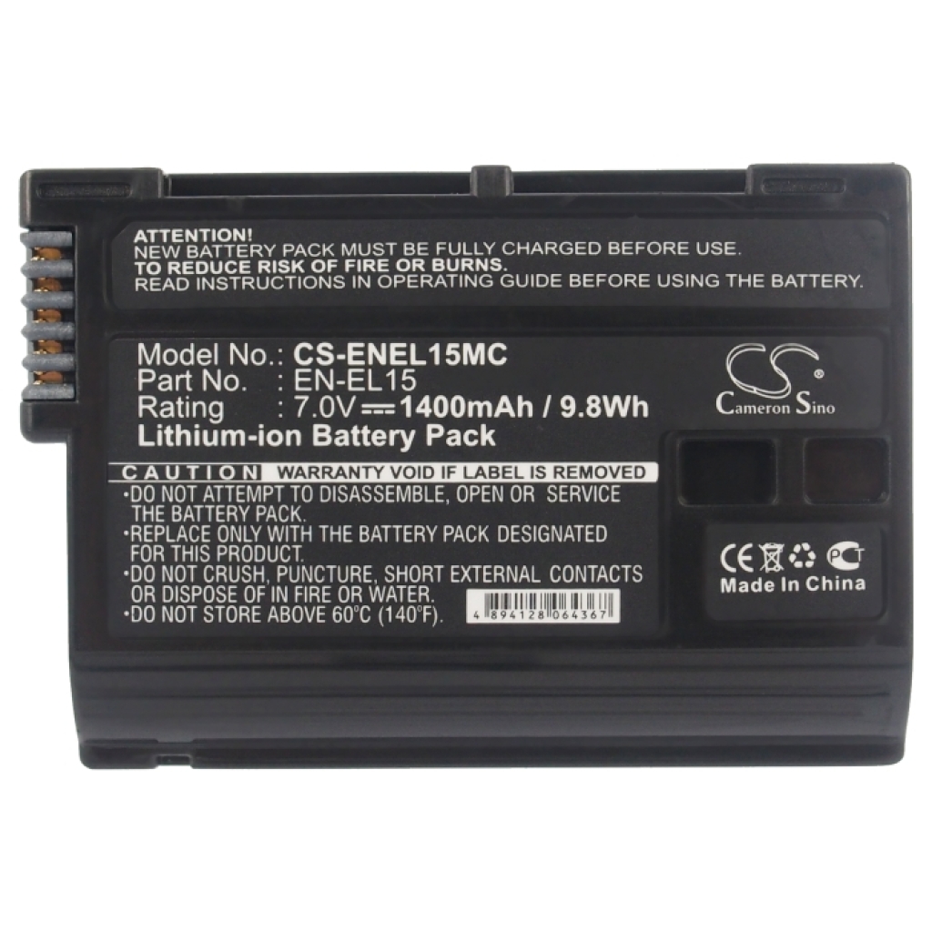 Compatible battery replacement for NIKON  EN-EL15, EN-EL15c, EN-EL15B, EN-EL15A