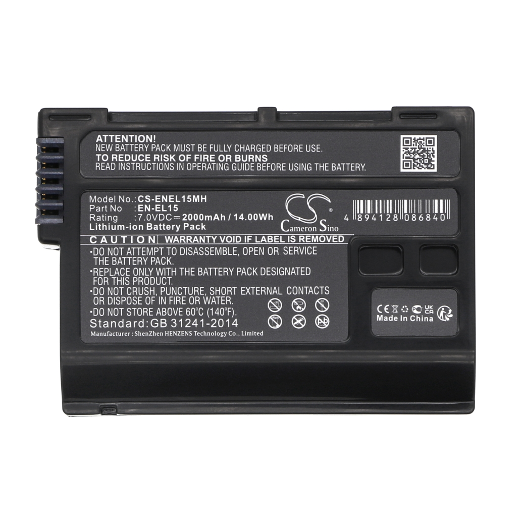 Compatible battery replacement for NIKON  EN-EL15A, EN-EL15, EN-EL15c, EN-EL15B