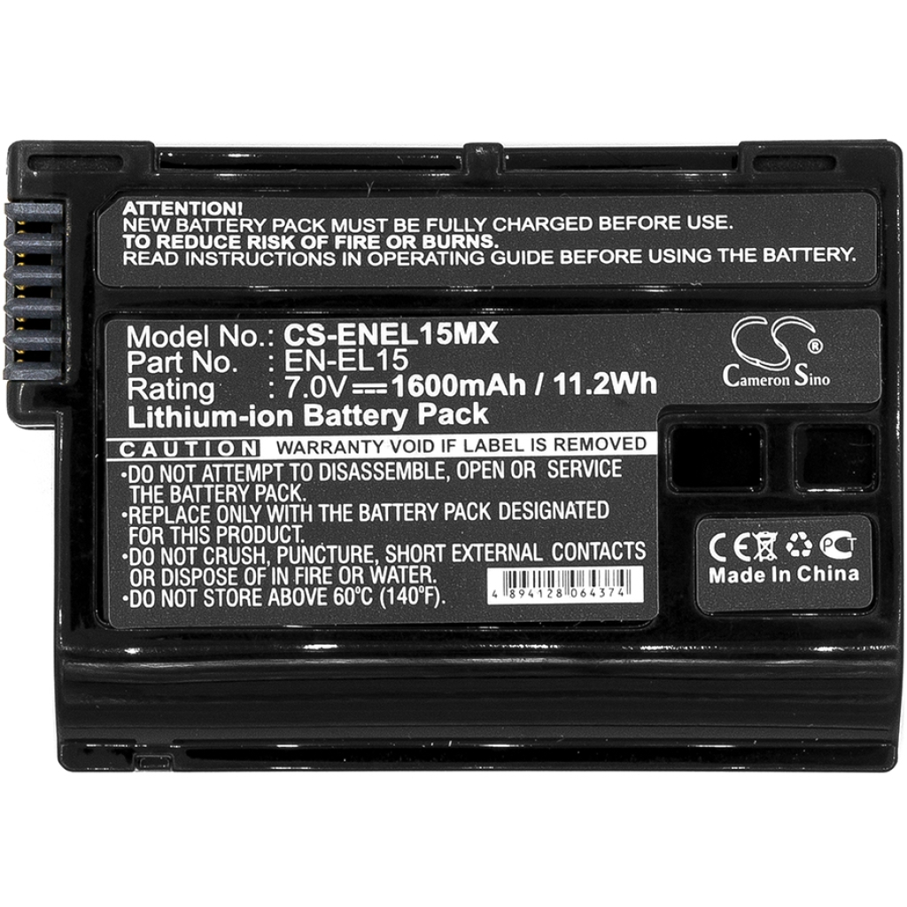 Compatible battery replacement for NIKON  EN-EL15B, EN-EL15A, EN-EL15, EN-EL15c