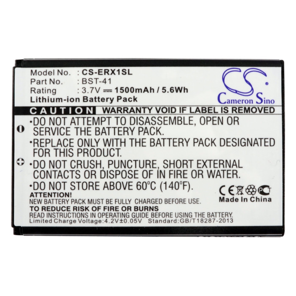 Compatible battery replacement for Sony Ericsson  SO04, BST-41