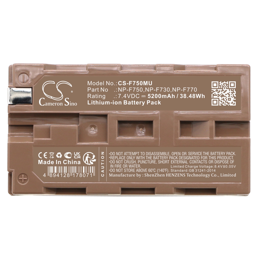 Compatible battery replacement for Sony  NP-F750, NP-F730, NP-F774, NP-F770