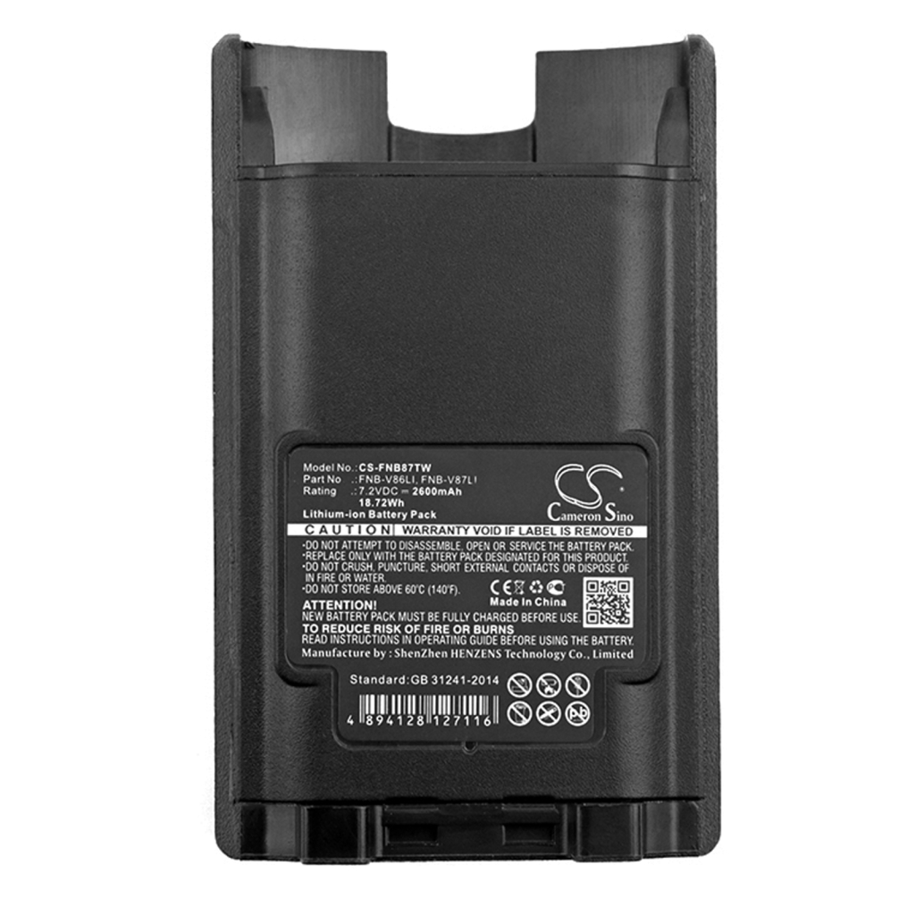 Compatible battery replacement for YAESU  FNB-V87LI, FNB-V87, FNB-V86LI, FNB-V86