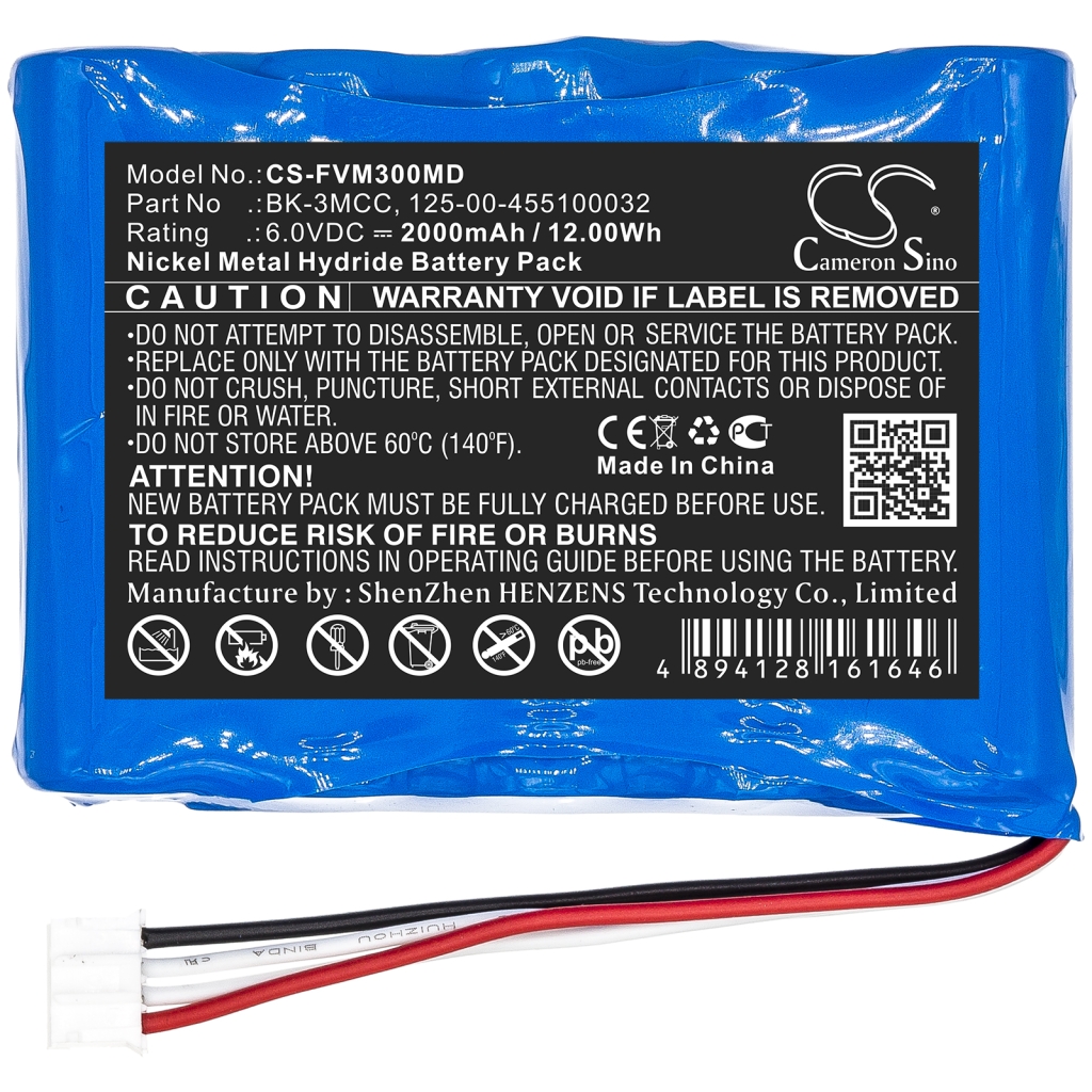 Compatible battery replacement for Fresenius  BK-3MCC, 125-00-455100032