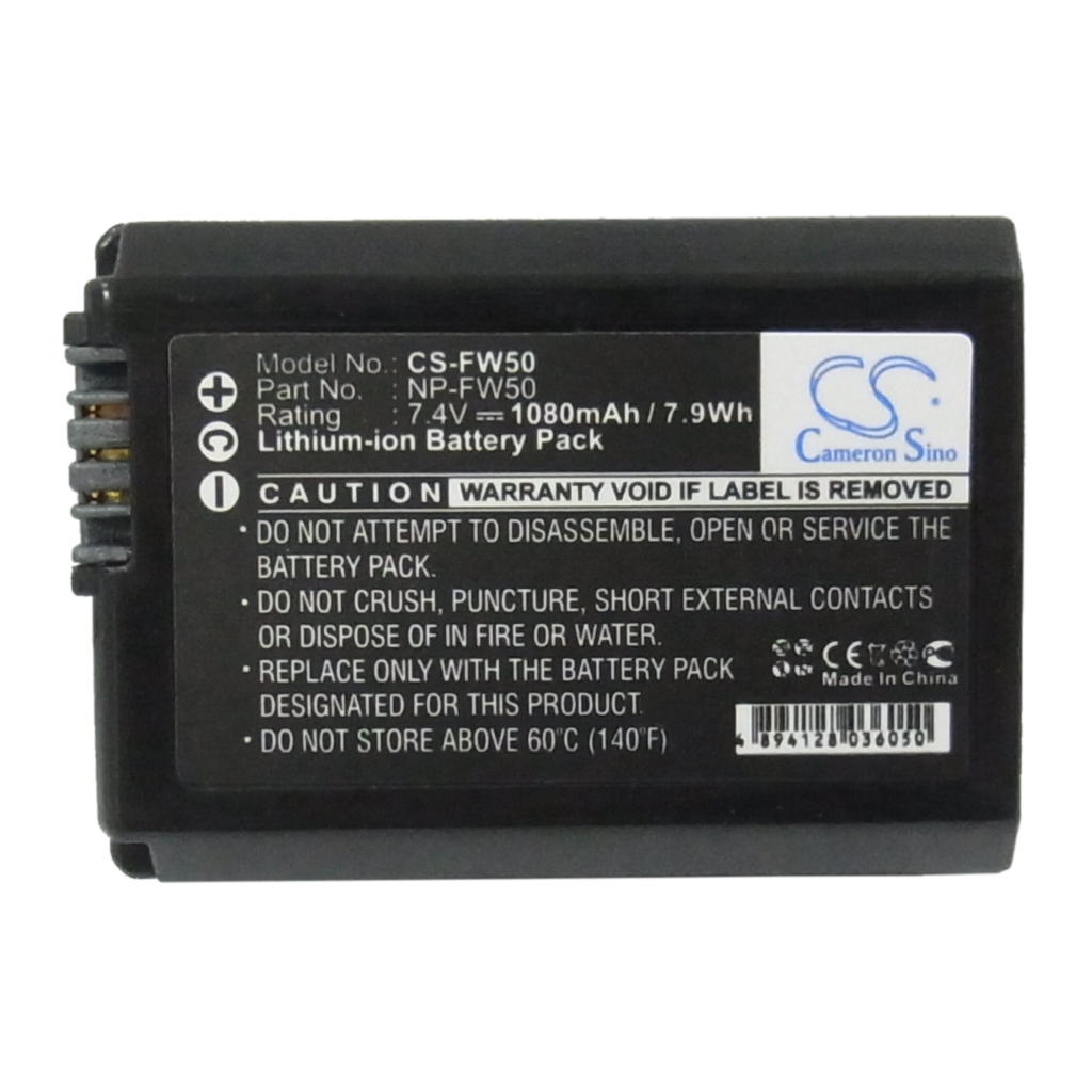 Compatible battery replacement for Sony  NP-FW50