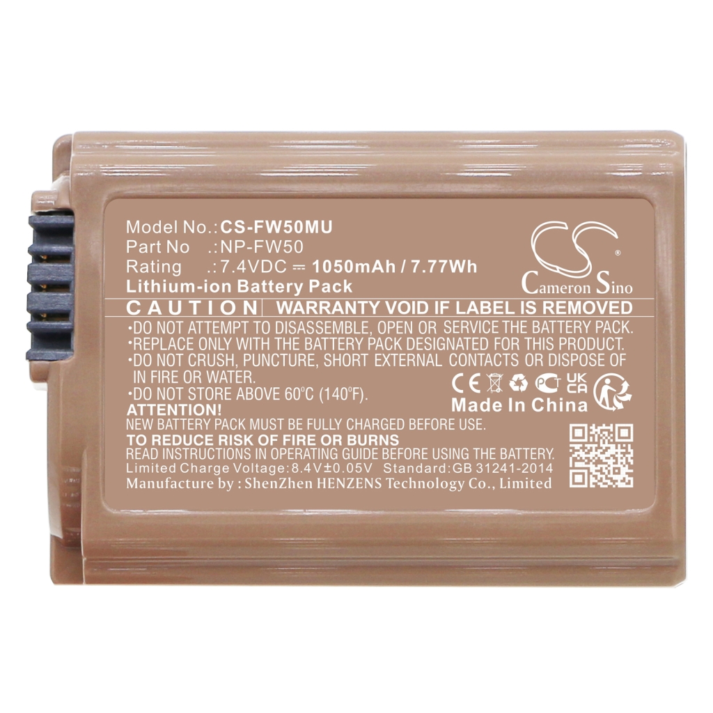 Compatible battery replacement for Sony  NP-FW50