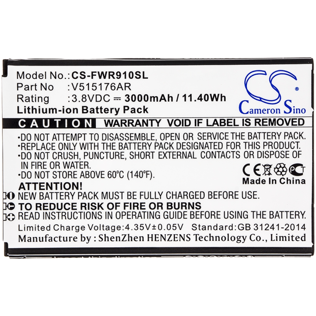 Compatible battery replacement for Franklin Wireless V515176AR