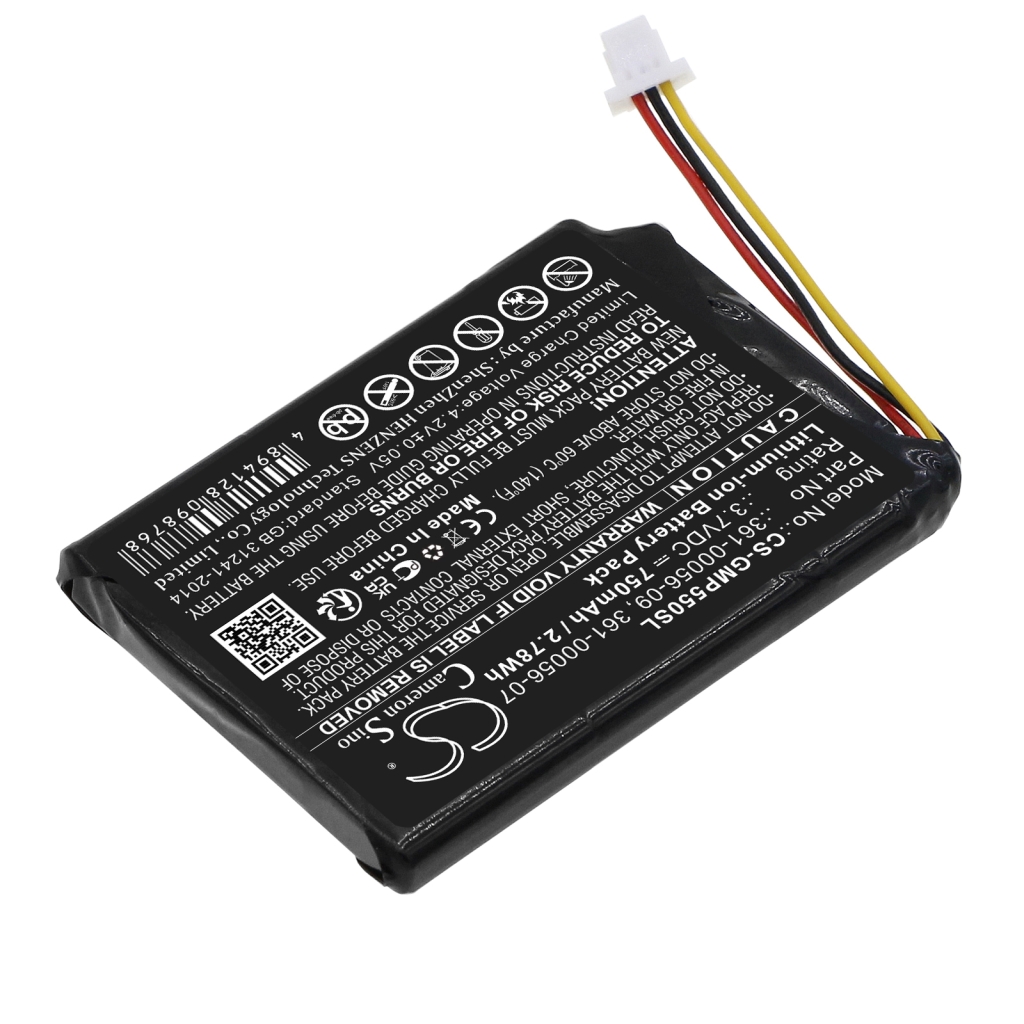 Compatible battery replacement for Garmin  361-00056-15, 361-00056-09, 361-00056-07