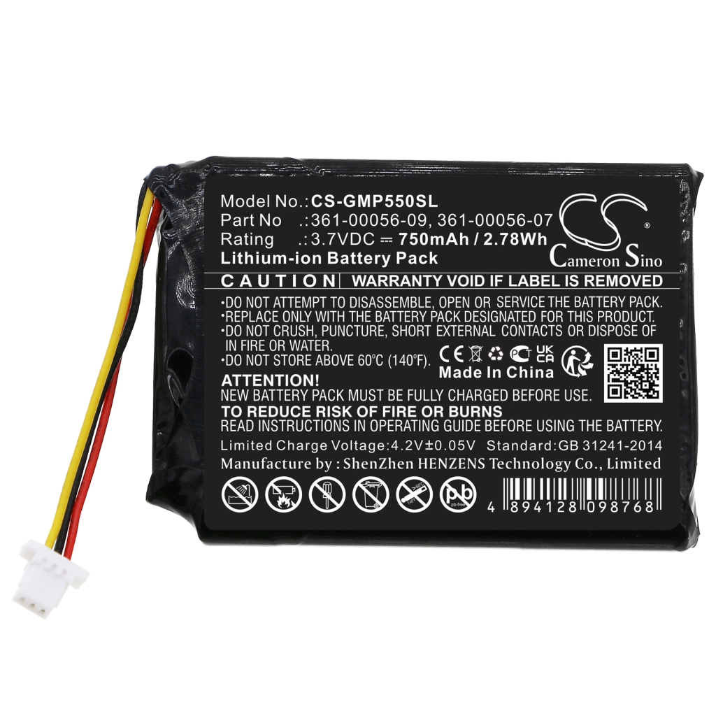 Compatible battery replacement for Garmin  361-00056-15, 361-00056-09, 361-00056-07