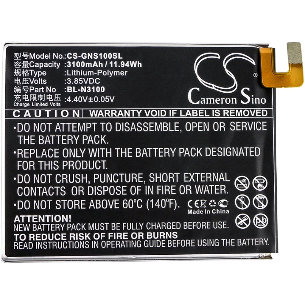 Compatible battery replacement for GIONEE  BL-N3100