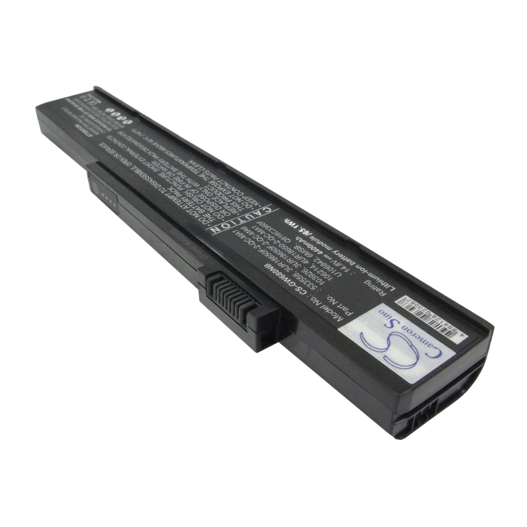 Compatible battery replacement for Gateway  103926, 3UR18650F-2-QC-MA6, 916C3350F, 106868, 6500949...