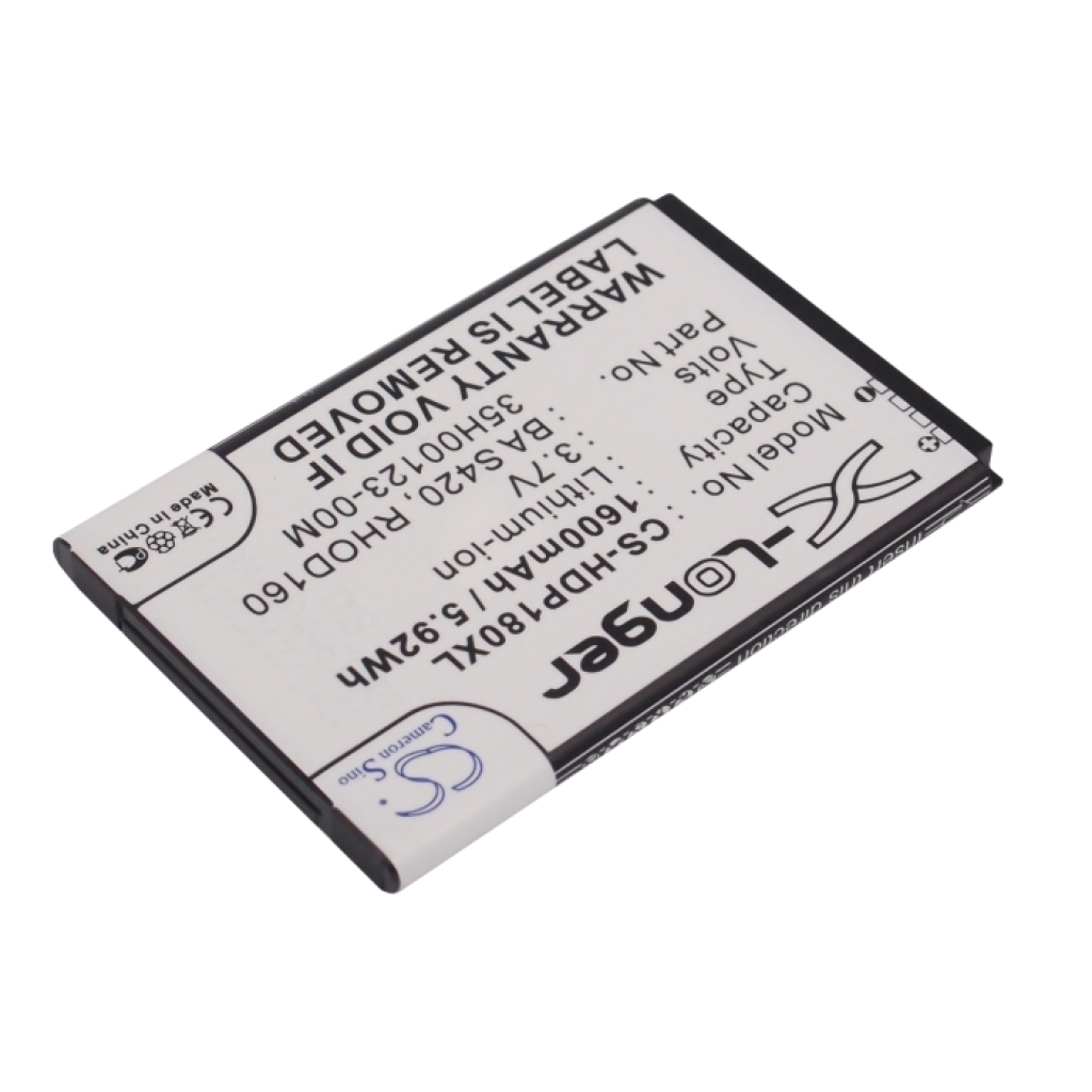 Compatible battery replacement for HTC  35H00123-00M, RHOD160, 35H00127-06M, BTR5875, 35H00123-22M...