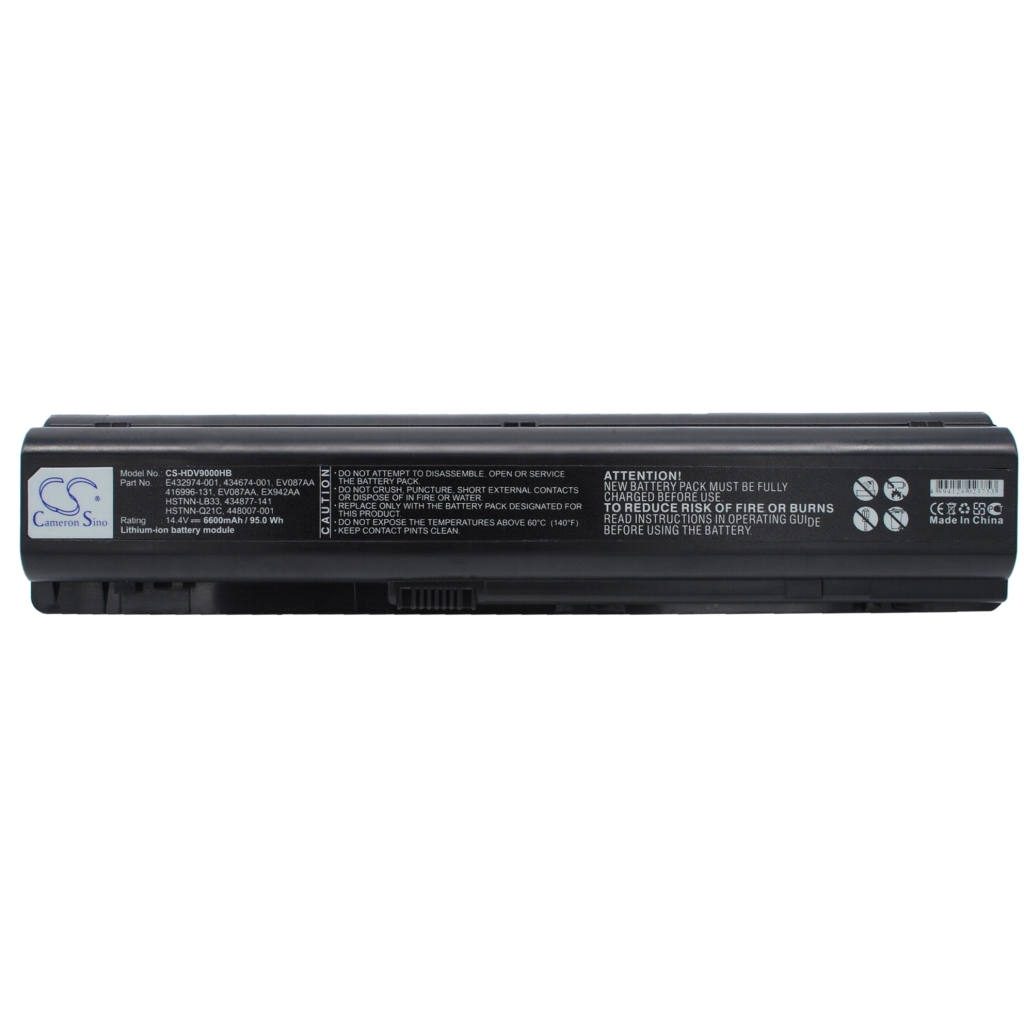 Compatible battery replacement for HP  432974-001, HSTNN-Q21C, EV087AA, 416996-441, HSTNN-LB33...