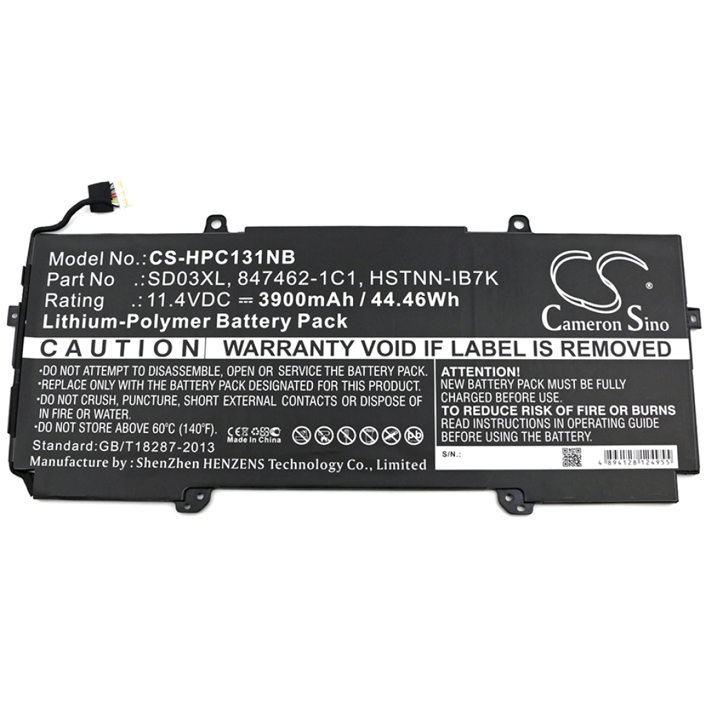 Compatible battery replacement for HP  HSTNN-IB7K, TPN-Q176, 848212-856, SD03XL, 848212-850...